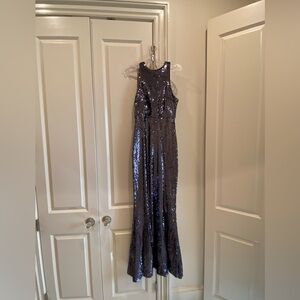 Slate blue sequin mermaid ball gown
